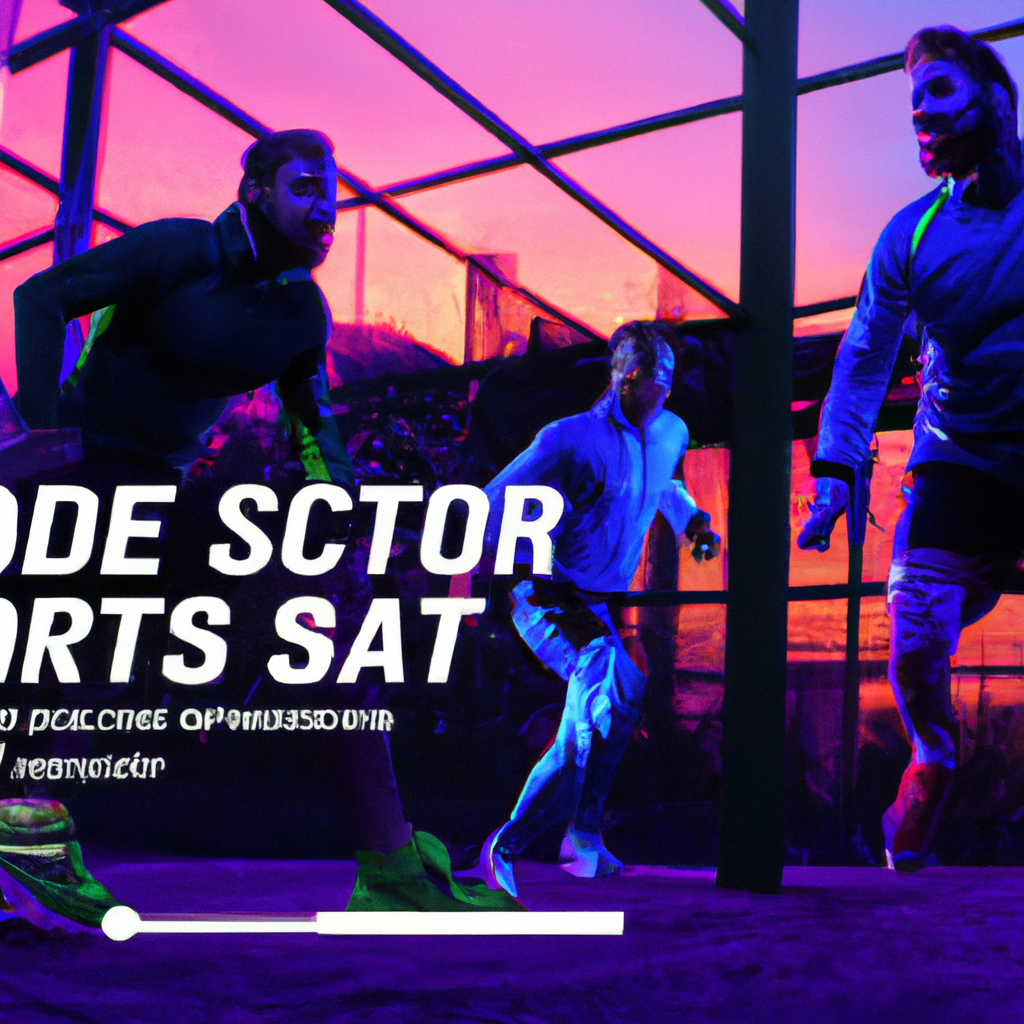 group of athletes training outdoors with a dynamic overlay HUD